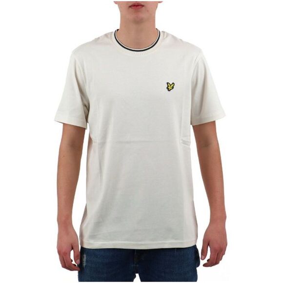 Lyle & Scott Tipped Crew Neck TShirt LM601 Men White Shirts